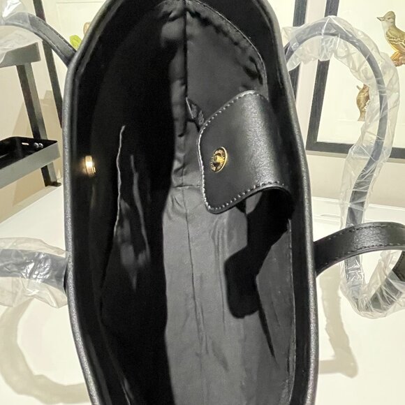 💖HOST PICK NWT Badgley Mischka Tara Tweed Tote Black and Gold - Picture 6 of 9